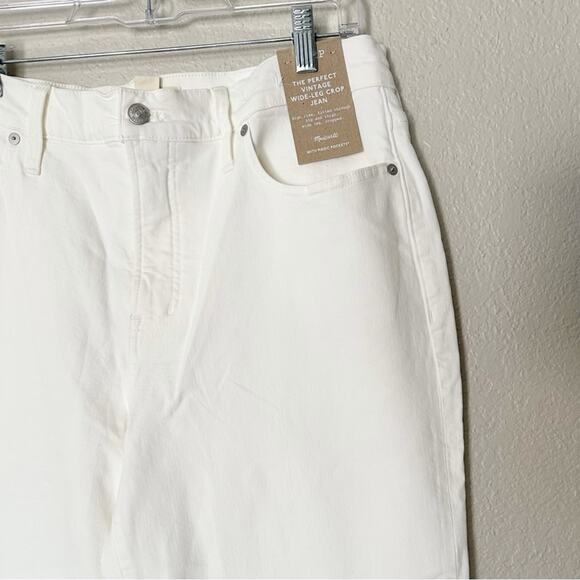 Madewell The Petite Perfect Vintage Wide-Leg Crop Jean White‎ Size 32P - Picture 4 of 7